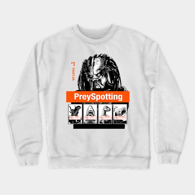 PreySpotting (White) Crewneck Sweatshirt by BER